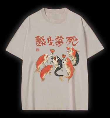 Fish's Carefree Vibe Vintage Washed 100% Cotton T-Shirt