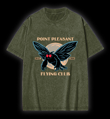 Mysterious Moth Fun Vintage Washed 100% Cotton T-Shirt