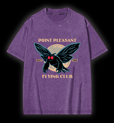 Mysterious Moth Fun Vintage Washed 100% Cotton T-Shirt