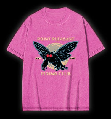 Mysterious Moth Fun Vintage Washed 100% Cotton T-Shirt