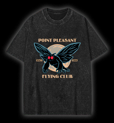 Mysterious Moth Fun Vintage Washed 100% Cotton T-Shirt