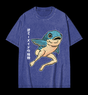 Weird Fish Fun Vintage Washed 100% Cotton T-Shirt