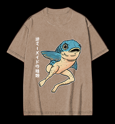 Weird Fish Fun Vintage Washed 100% Cotton T-Shirt