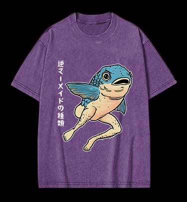 Weird Fish Fun Vintage Washed 100% Cotton T-Shirt
