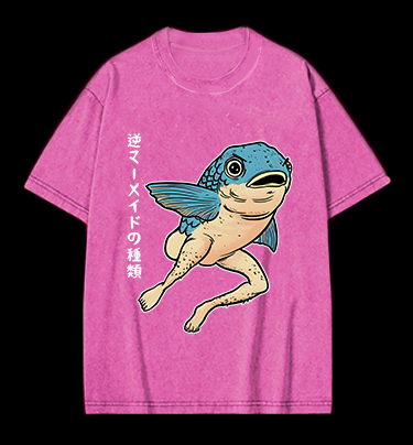 Weird Fish Fun Vintage Washed 100% Cotton T-Shirt