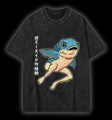 Weird Fish Fun Vintage Washed 100% Cotton T-Shirt