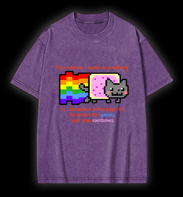 Cat's Crazy Style Vintage Washed 100% Cotton T-Shirt