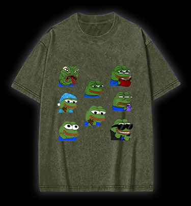 Frog's Meme Fun Vintage Washed 100% Cotton T-Shirt