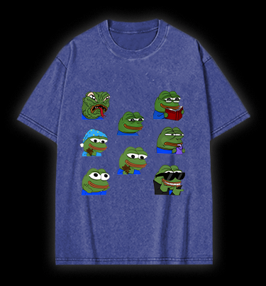 Frog's Meme Fun Vintage Washed 100% Cotton T-Shirt