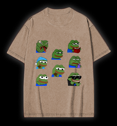 Frog's Meme Fun Vintage Washed 100% Cotton T-Shirt