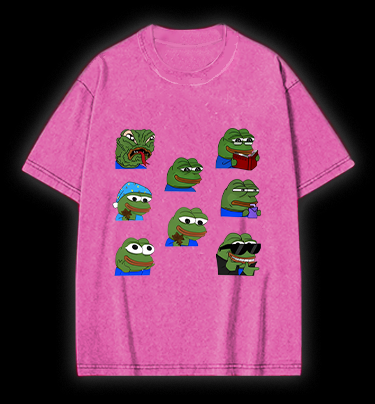 Frog's Meme Fun Vintage Washed 100% Cotton T-Shirt