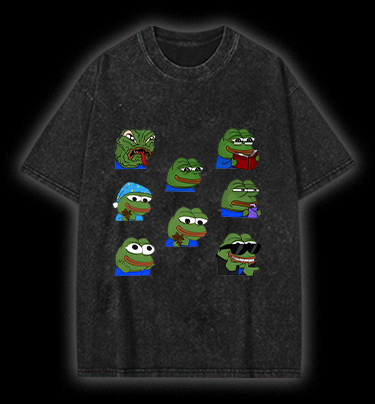 Frog's Meme Fun Vintage Washed 100% Cotton T-Shirt