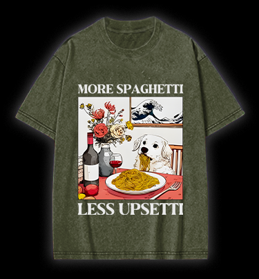 Dog's Pasta Joy Vintage Washed 100% Cotton T-Shirt