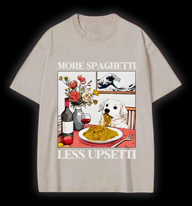 Dog's Pasta Joy Vintage Washed 100% Cotton T-Shirt