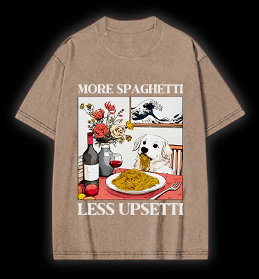 Dog's Pasta Joy Vintage Washed 100% Cotton T-Shirt