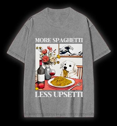 Dog's Pasta Joy Vintage Washed 100% Cotton T-Shirt