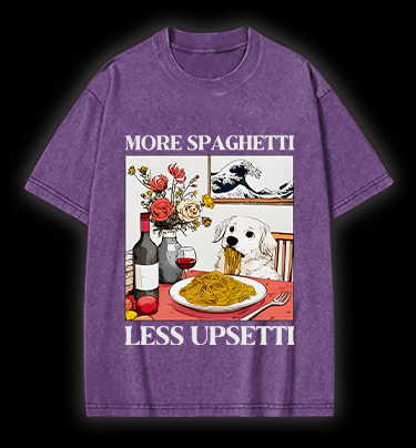 Dog's Pasta Joy Vintage Washed 100% Cotton T-Shirt