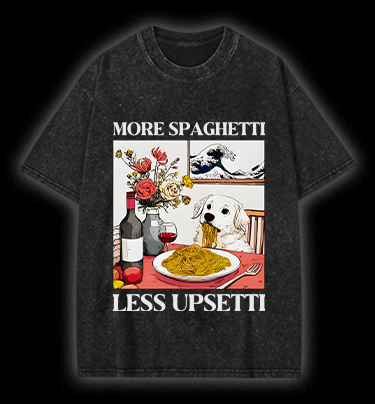 Dog's Pasta Joy Vintage Washed 100% Cotton T-Shirt