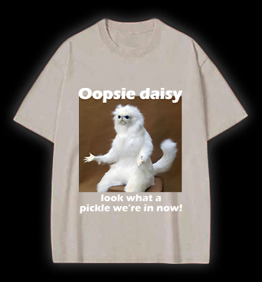 Funny White Monkey Pickle Vintage Washed 100% Cotton T-Shirt