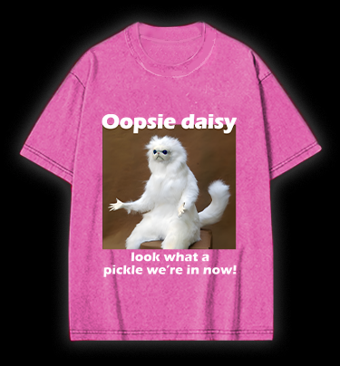 Funny White Monkey Pickle Vintage Washed 100% Cotton T-Shirt