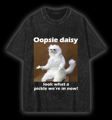 Funny White Monkey Pickle Vintage Washed 100% Cotton T-Shirt