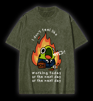 Frog Hates Working Vintage Washed 100% Cotton T-Shirt