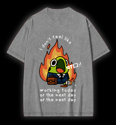 Frog Hates Working Vintage Washed 100% Cotton T-Shirt