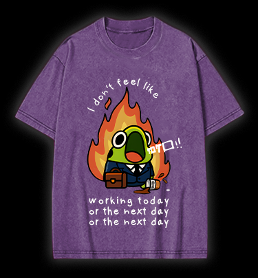 Frog Hates Working Vintage Washed 100% Cotton T-Shirt