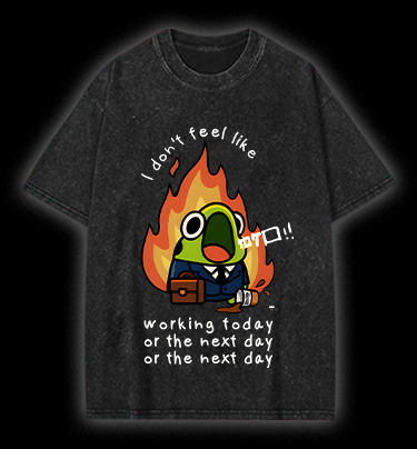 Frog Hates Working Vintage Washed 100% Cotton T-Shirt