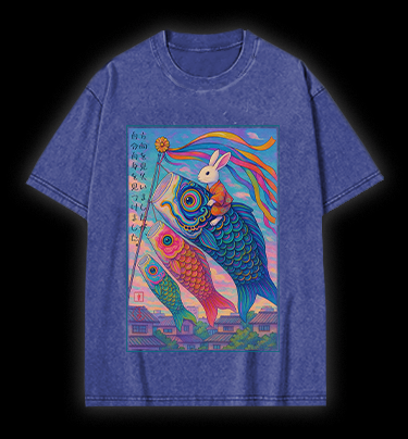 Magic Rabbit Vibe Vintage Washed 100% Cotton T-Shirt