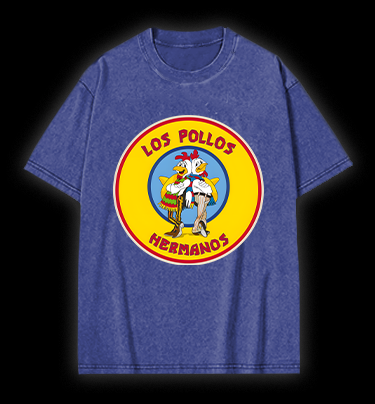 Rooster Bros Fun Vintage Washed 100% Cotton T-Shirt