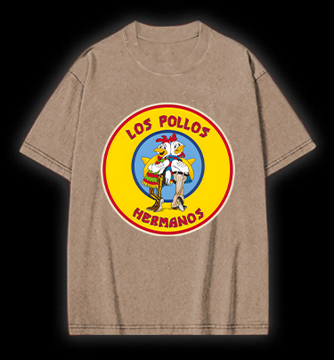 Rooster Bros Fun Vintage Washed 100% Cotton T-Shirt