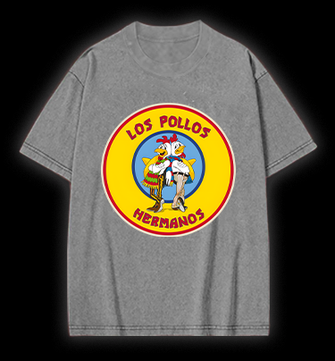 Rooster Bros Fun Vintage Washed 100% Cotton T-Shirt