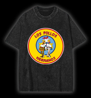 Rooster Bros Fun Vintage Washed 100% Cotton T-Shirt