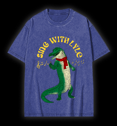 Singing Croc Fun Vintage Washed 100% Cotton T-Shirt