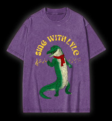Singing Croc Fun Vintage Washed 100% Cotton T-Shirt
