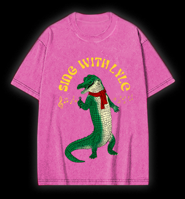 Singing Croc Fun Vintage Washed 100% Cotton T-Shirt