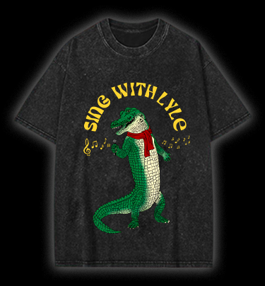 Singing Croc Fun Vintage Washed 100% Cotton T-Shirt