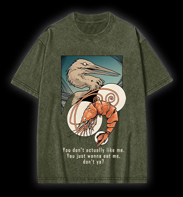 Shrimp's Food Fear Vintage Washed 100% Cotton T-Shirt