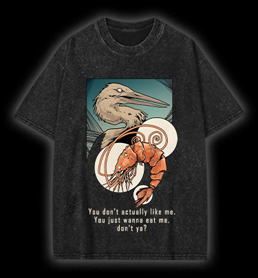 Shrimp's Food Fear Vintage Washed 100% Cotton T-Shirt