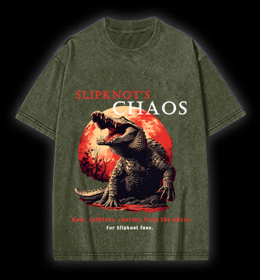 Chaos Croc Fun Vintage Washed 100% Cotton T-Shirt