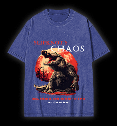 Chaos Croc Fun Vintage Washed 100% Cotton T-Shirt