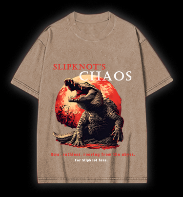 Chaos Croc Fun Vintage Washed 100% Cotton T-Shirt