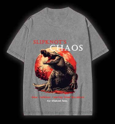 Chaos Croc Fun Vintage Washed 100% Cotton T-Shirt
