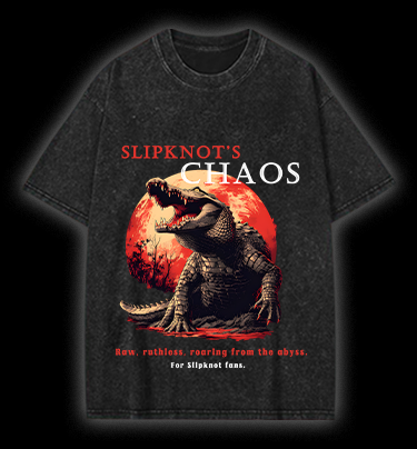 Chaos Croc Fun Vintage Washed 100% Cotton T-Shirt