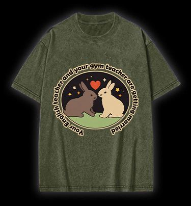 Rabbit's Teacher Wedding Vintage Washed 100% Cotton T-Shirt