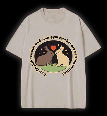 Rabbit's Teacher Wedding Vintage Washed 100% Cotton T-Shirt