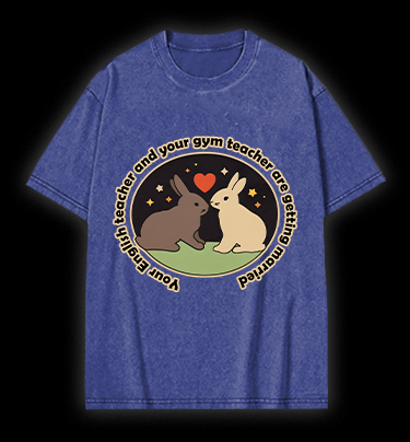 Rabbit's Teacher Wedding Vintage Washed 100% Cotton T-Shirt