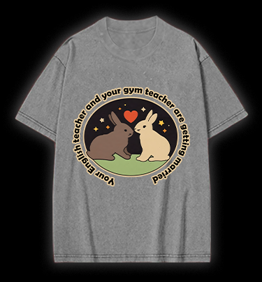 Rabbit's Teacher Wedding Vintage Washed 100% Cotton T-Shirt