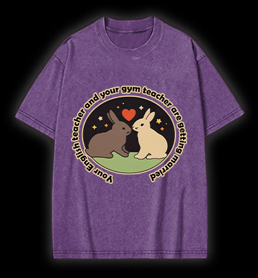 Rabbit's Teacher Wedding Vintage Washed 100% Cotton T-Shirt